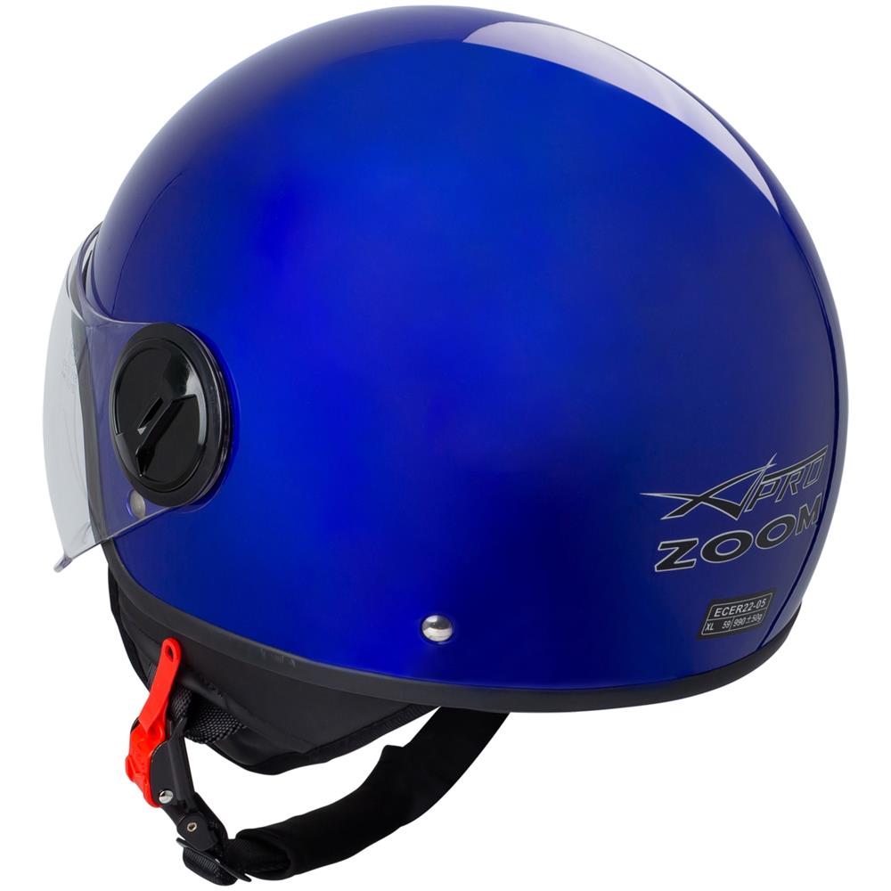 Casco Jet Demi Urban Moto Omologato Ece 22 Visiera Avio Sferica Sonicmoto Blu M - Foto 2
