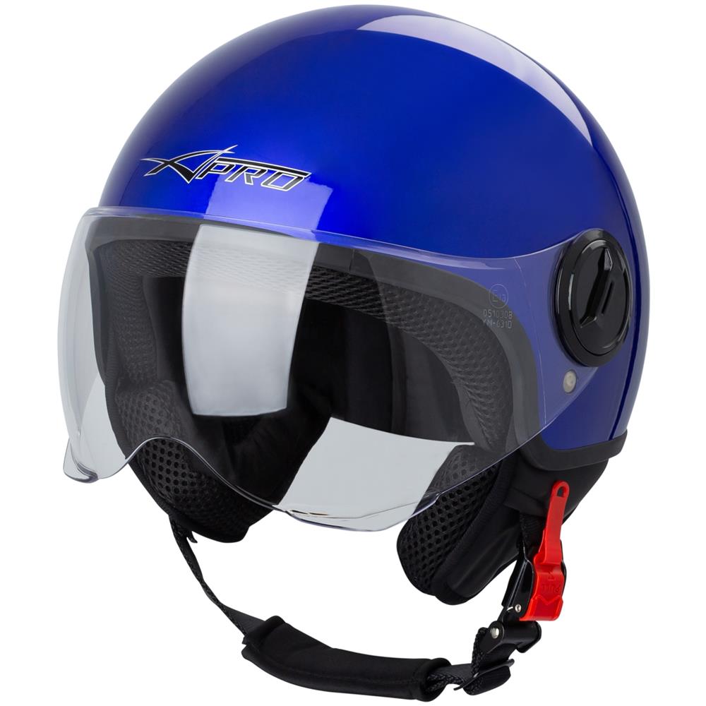 Casco Jet Demi Urban Moto Omologato Ece 22 Visiera Avio Sferica Sonicmoto Blu M - Foto 1