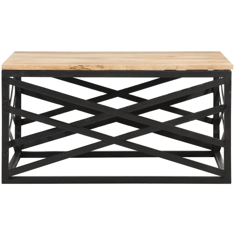 Tavolino Da Caffè 68x68x35 Cm In Legno Massello Di Mango - Foto 2