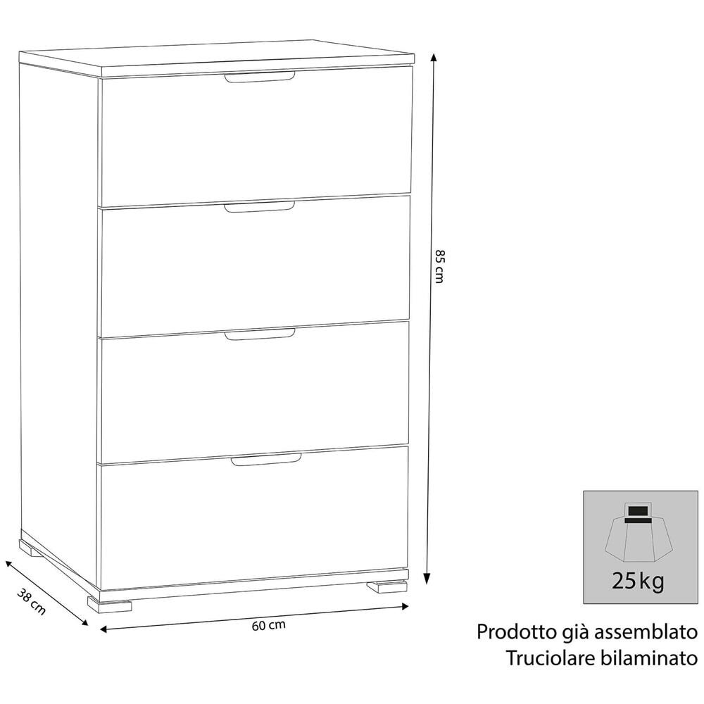 Ale - Cassettiera 4 Cassetti - Foto 3