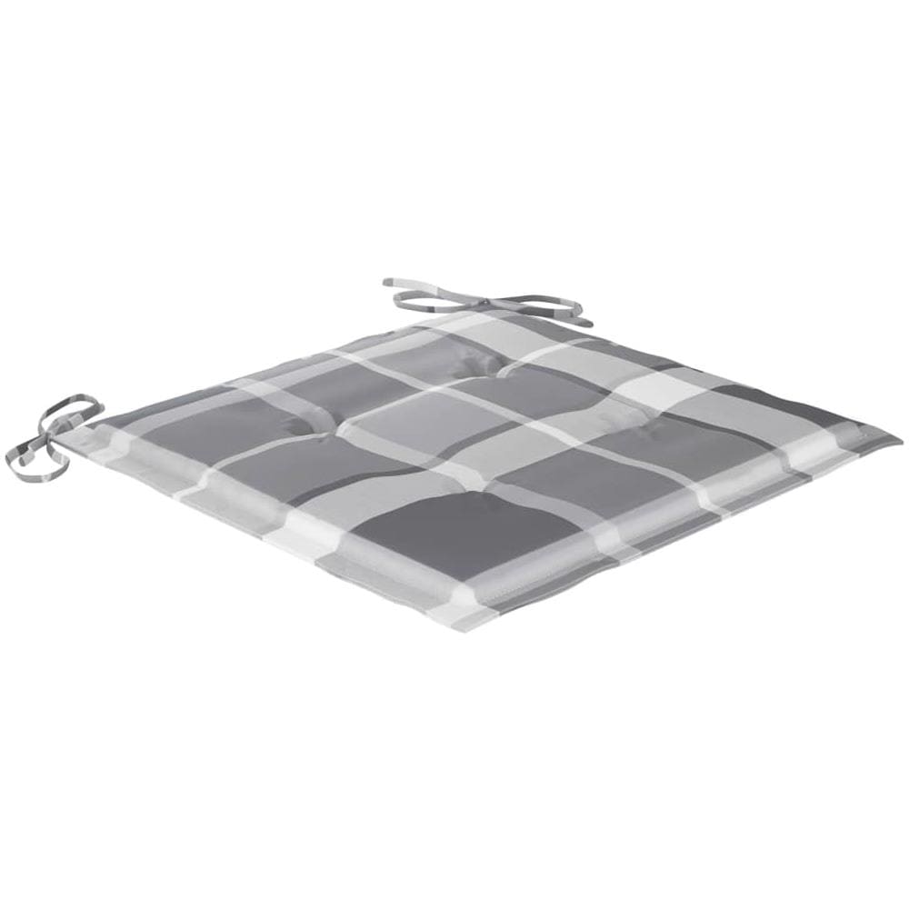 Cuscini Sedie Giardino A Quadri Grigi 6 Pz 50x50x4 Cm Tessuto - Foto 2