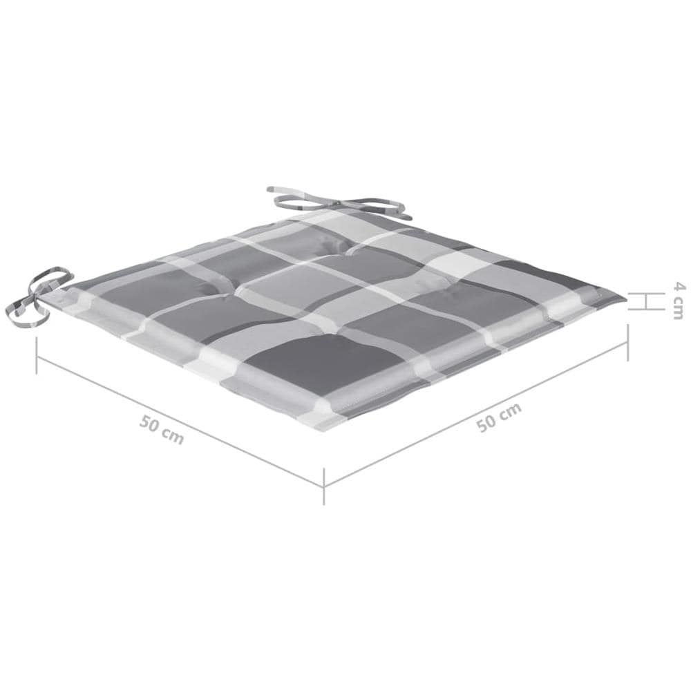 Cuscini Sedie Giardino A Quadri Grigi 6 Pz 50x50x4 Cm Tessuto - Foto 7