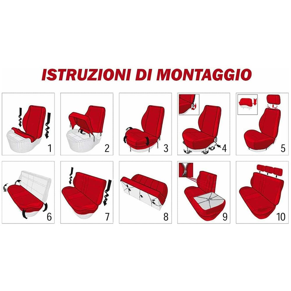 Coprisedili Universali Poliestere 2 Zip Schienali Posteriore Blu Scuro - Mod. H - Foto 2