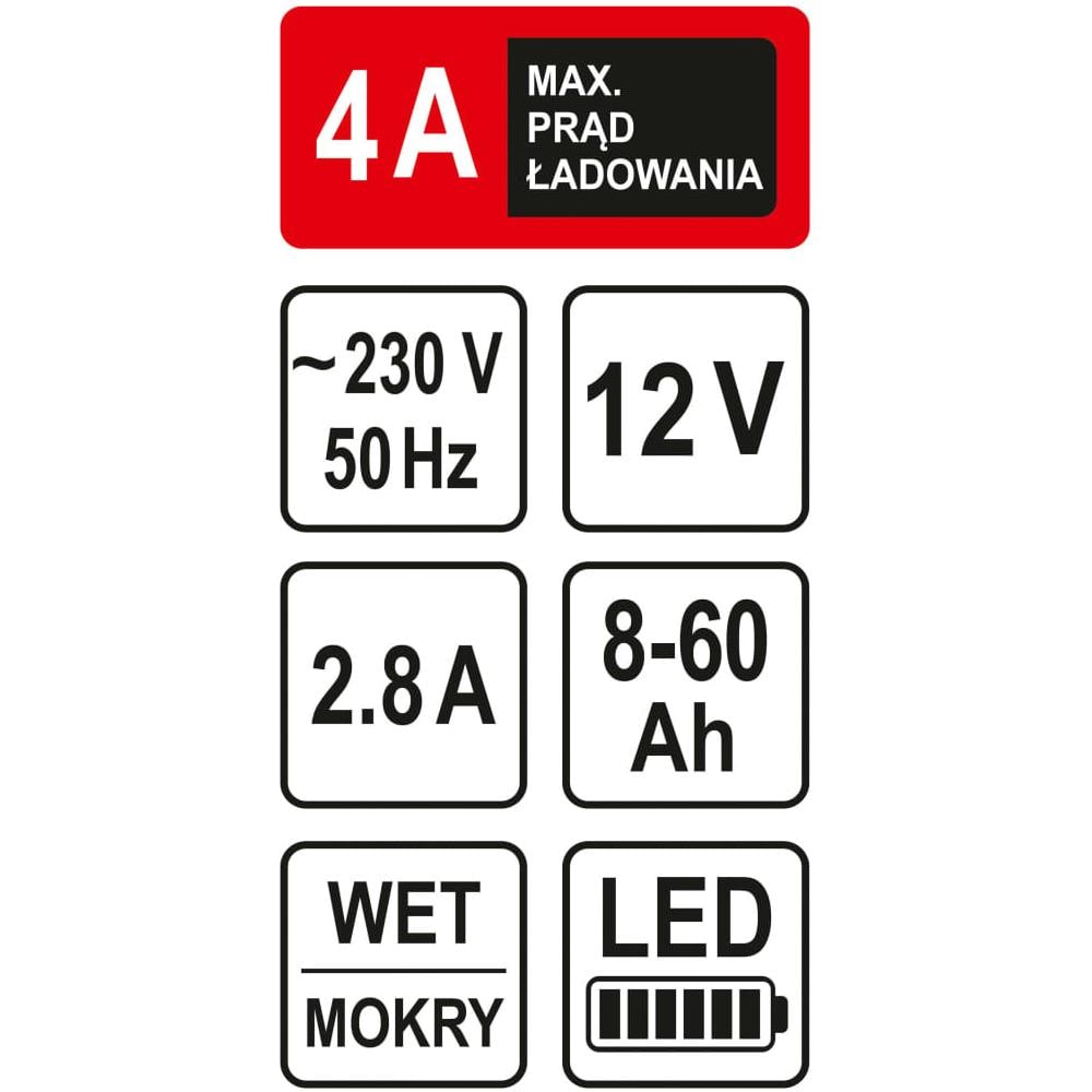 Caricabatterie con LED 12V 4A 60Ah - Foto 2