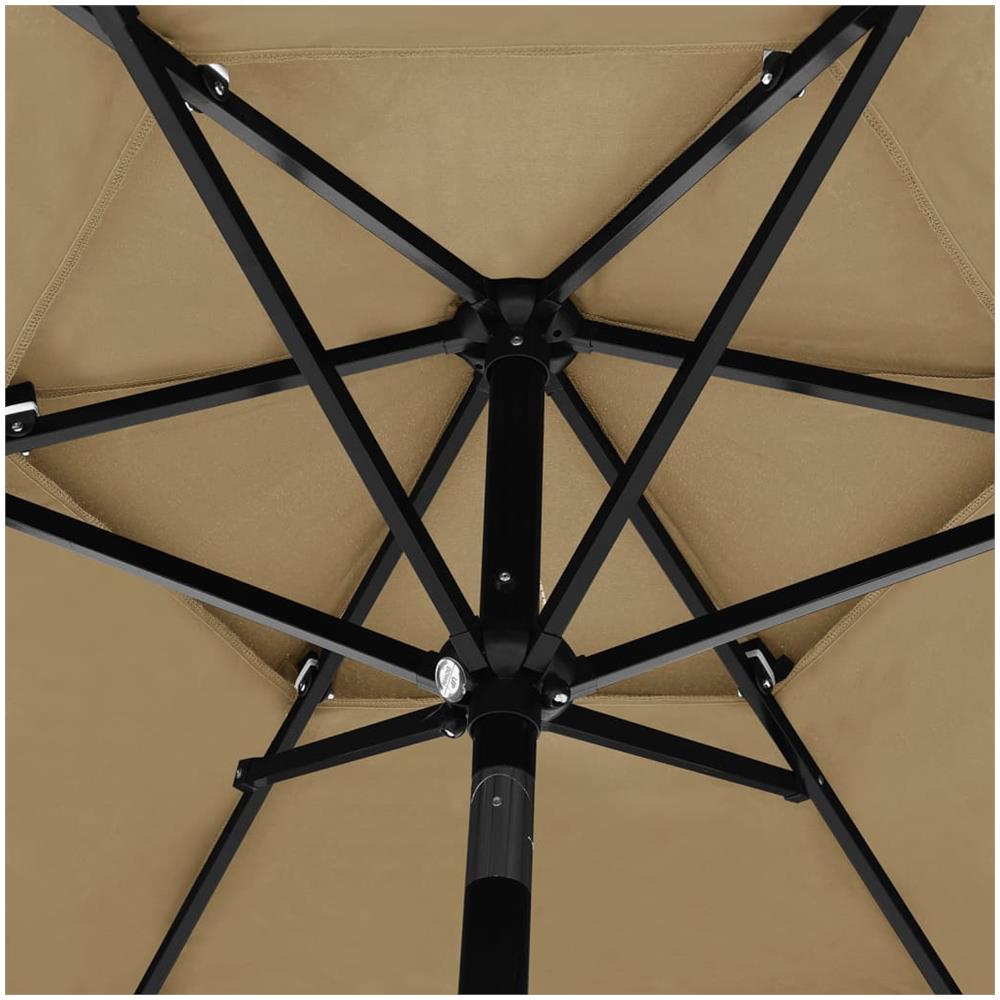 Ombrellone a 3 Livelli con Palo in Alluminio Grigio Talpa 2,5 m - Foto 2