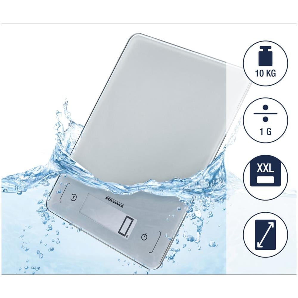 Bilancia da Cucina Digitale Page Aqua Proof Portata Max 10 Kg Colore Silver - Foto 2