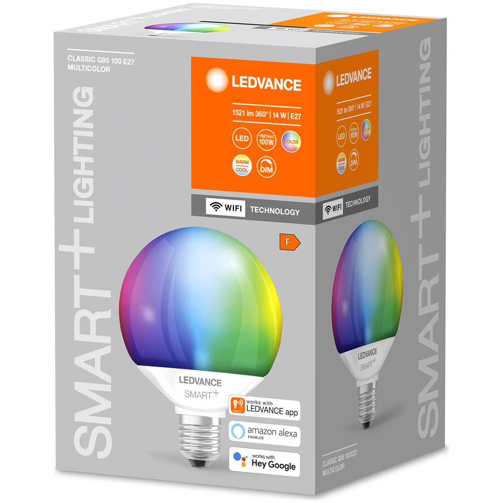 Lampadina Led E27 G95 Regolabile Wi-fi 14w Rgbw Classic 4058075609617 Smart+ Ledvance Rgbw Ø138x142 Mm Pc - Foto 5