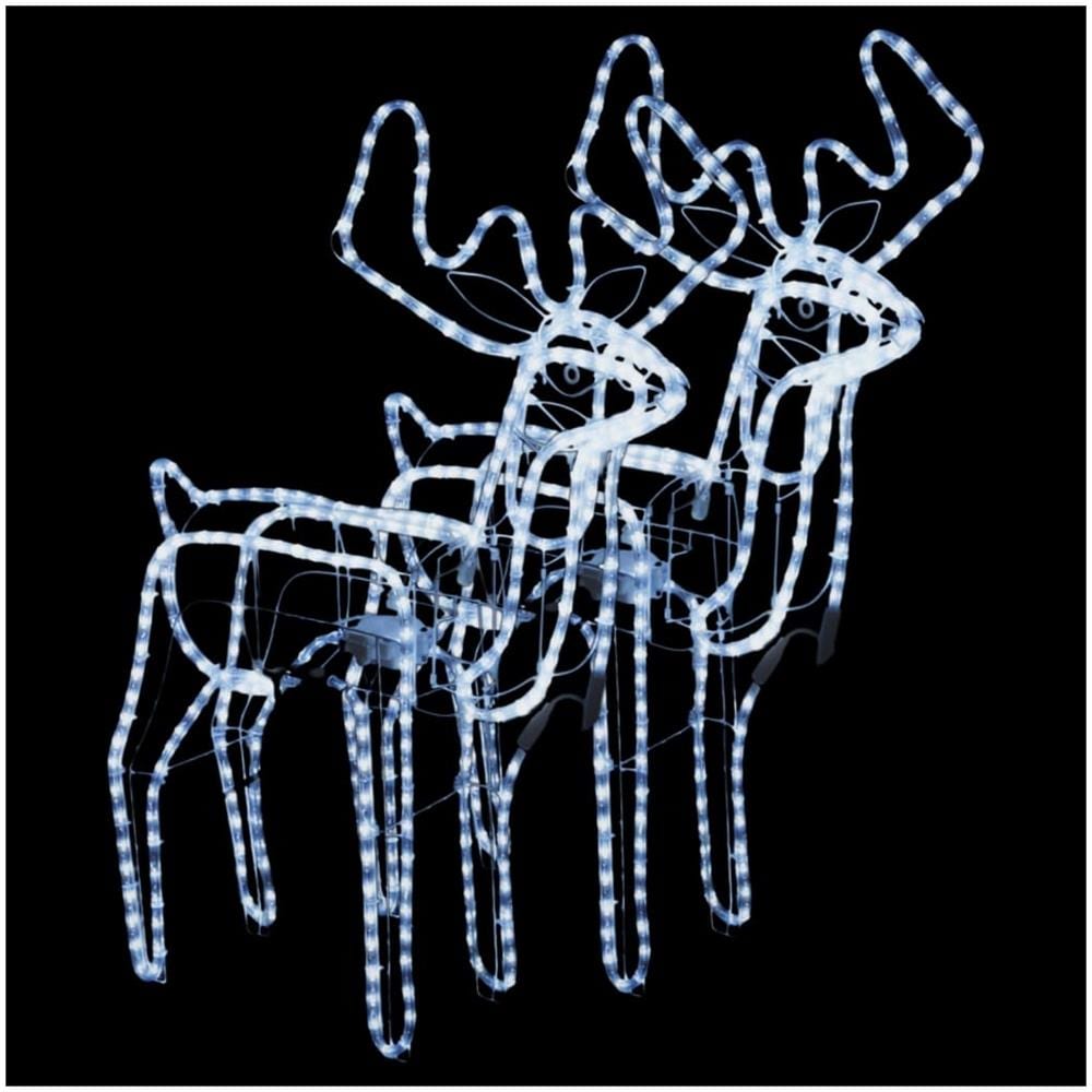 Figure Natale Renne Teste Mobili 2 Pz Bianco Freddo 76x42x87 Cm - Foto 2