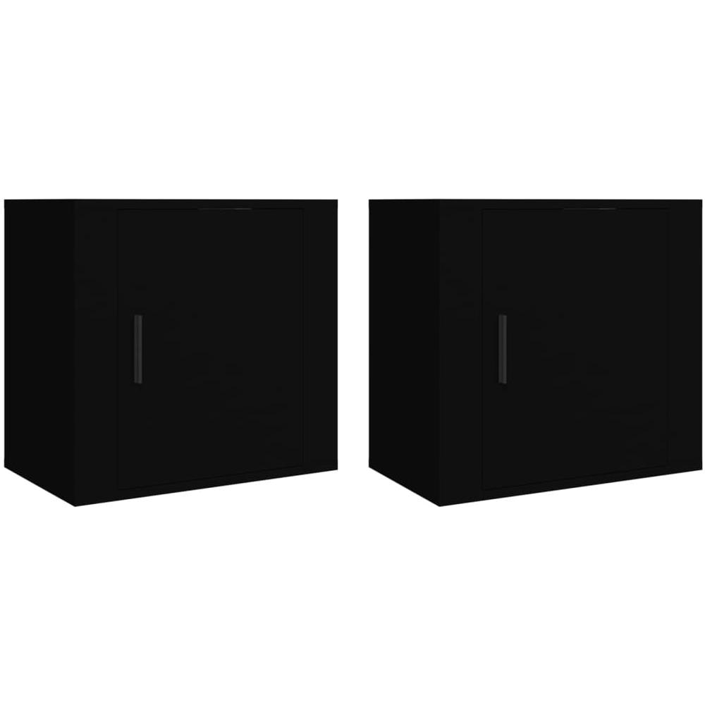 Comodini A Muro 2 Pz Nero 50x30x47 Cm - Foto 2