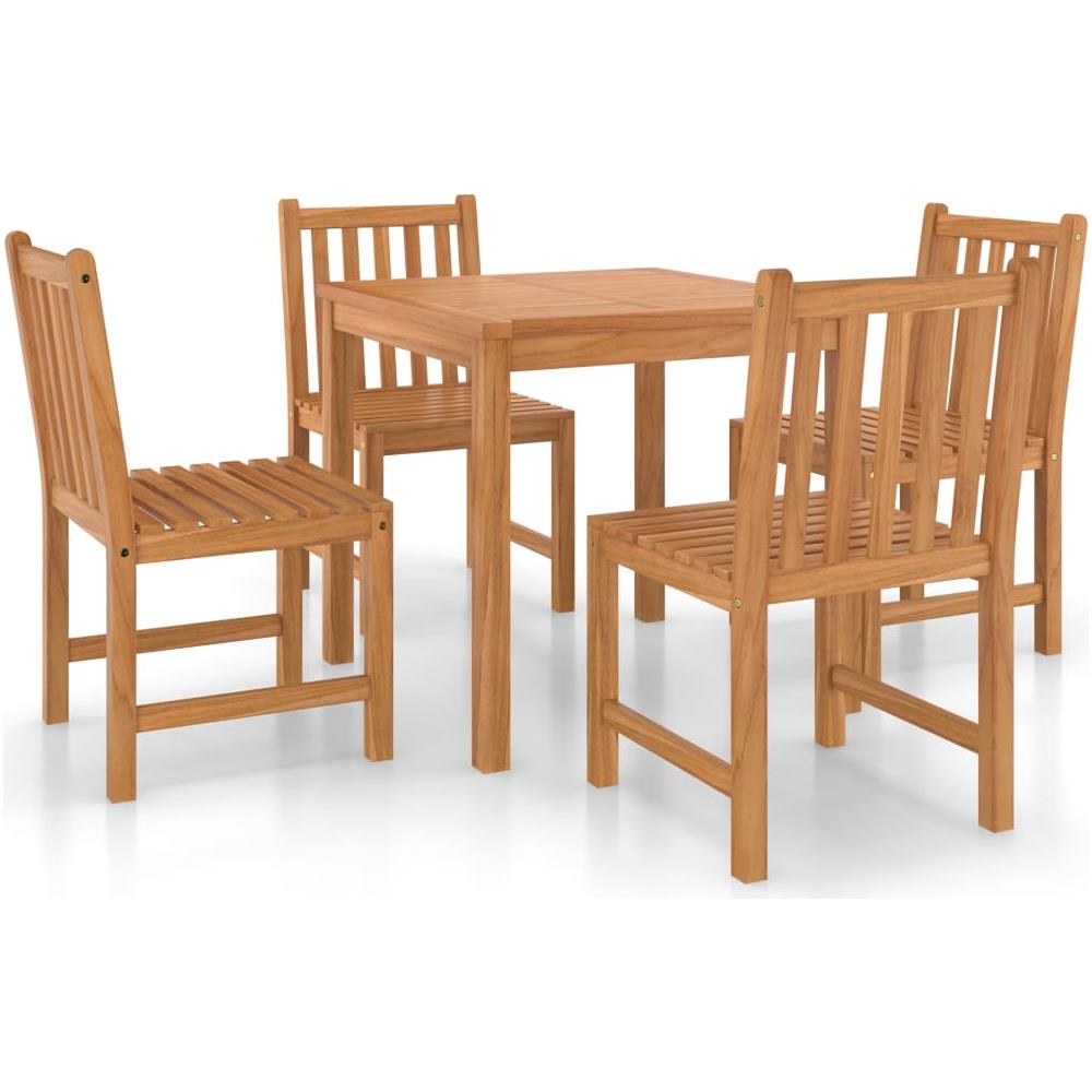 Set Da Pranzo Per Esterni 5 Pz In Legno Massello Di Teak - Foto 2