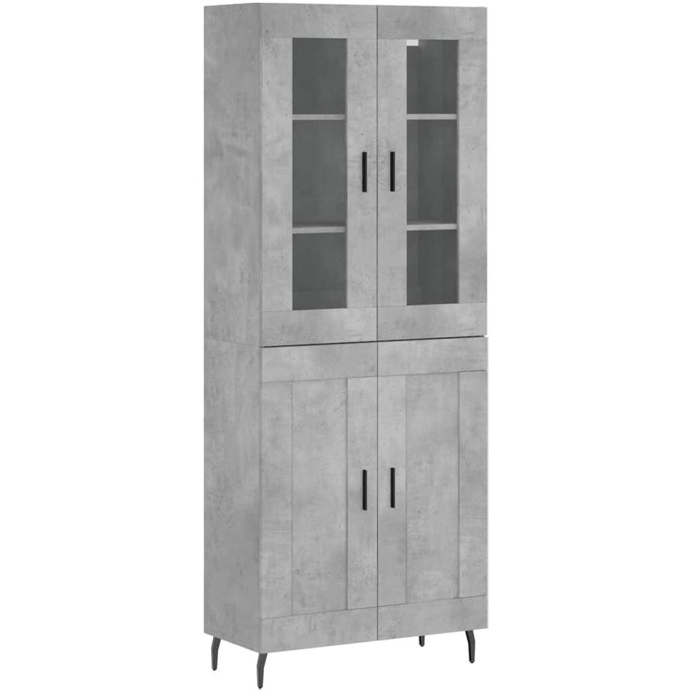 Credenza Grigio Cemento 69,5x34x180 Cm In Legno Multistrato - Foto 2