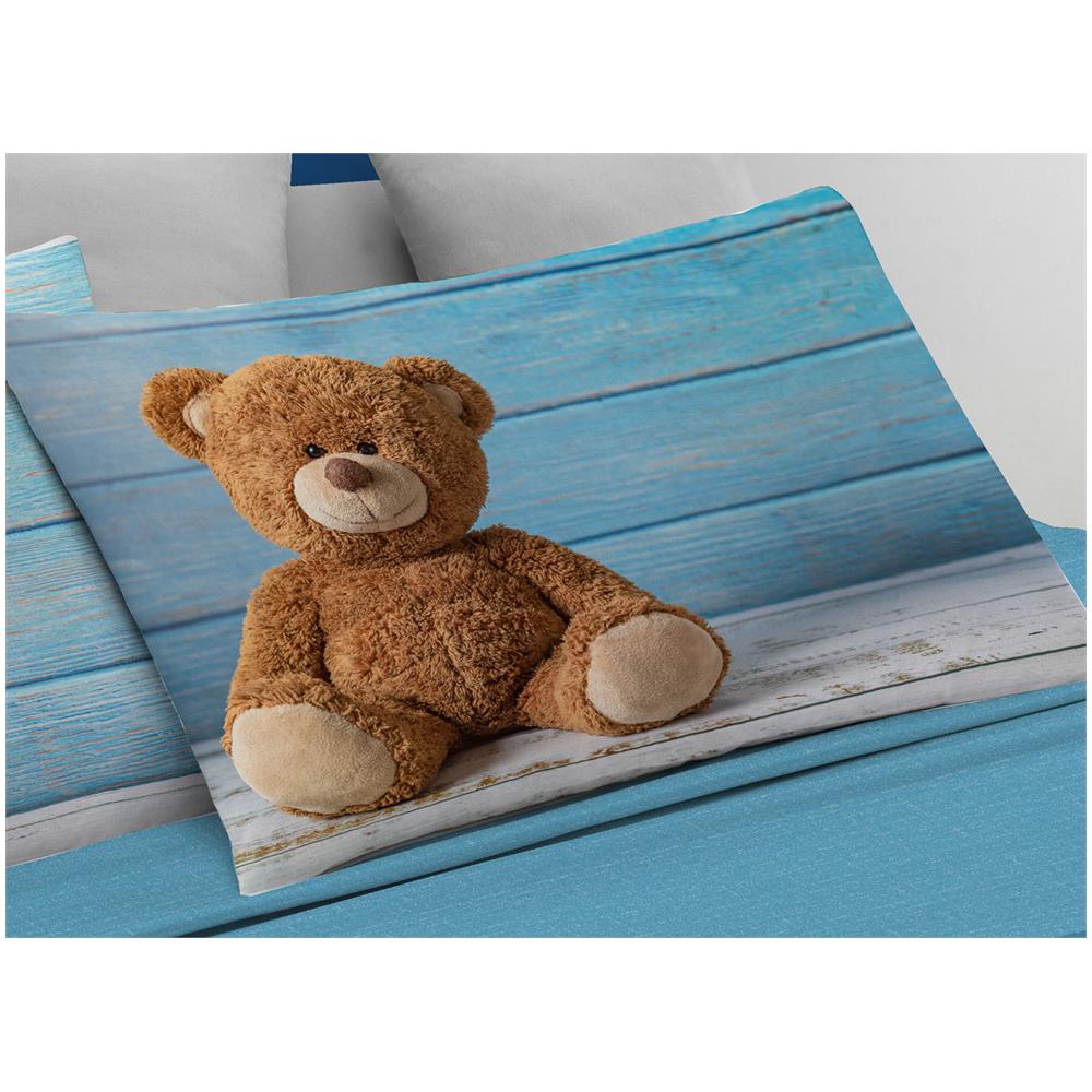Completo Lenzuola In 100% Cotone Linea Digitale Spin-off Fantasie Varie Estate Matrimoniale Teddy Bear - Foto 2
