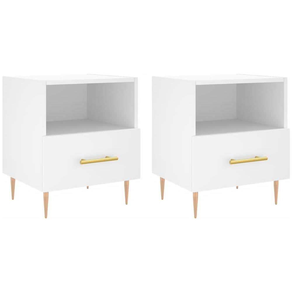 Comodini 2 Pz Bianchi 40x35x47,5 Cm In Legno Multistrato - Foto 2