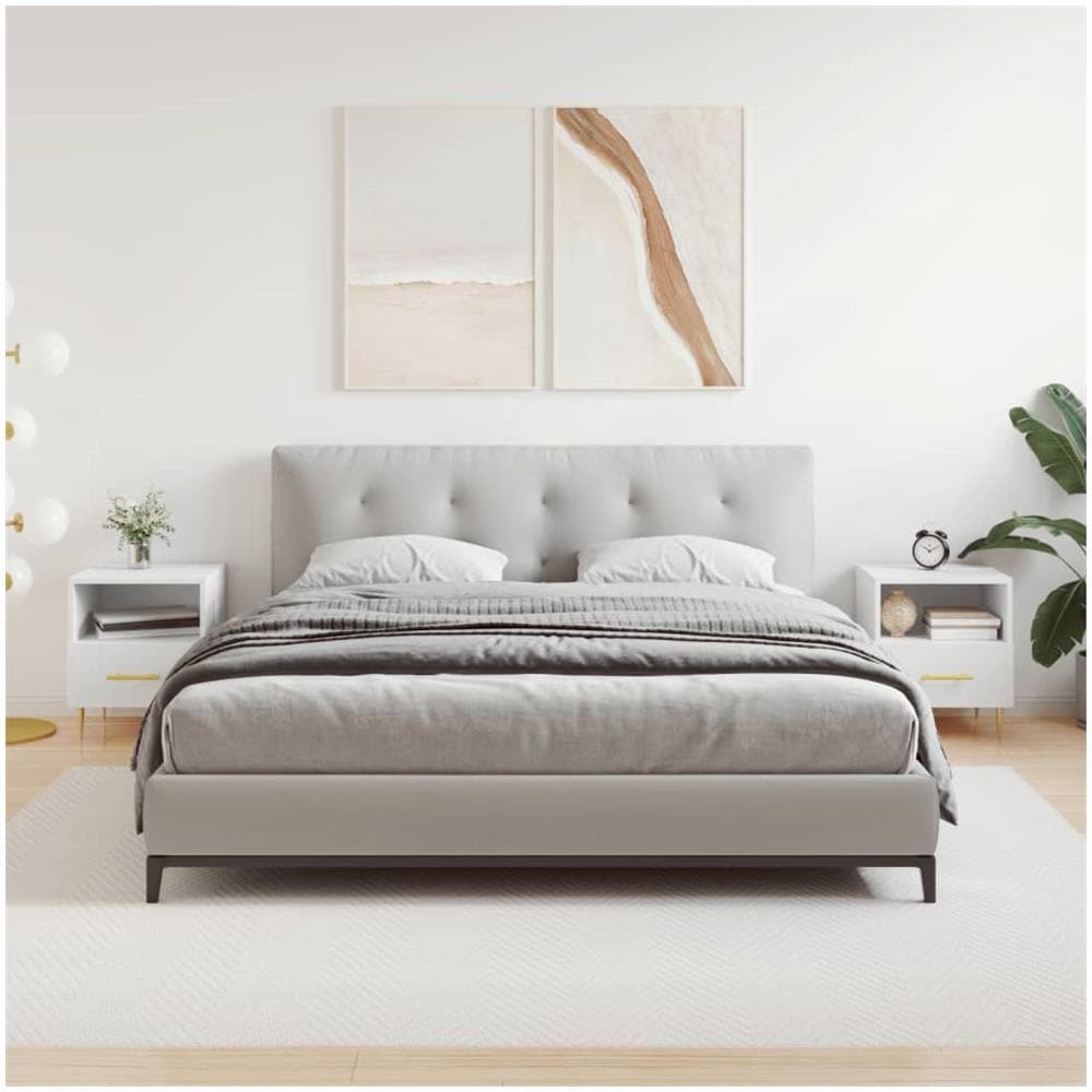 Comodini 2 Pz Bianchi 40x35x47,5 Cm In Legno Multistrato - Foto 1