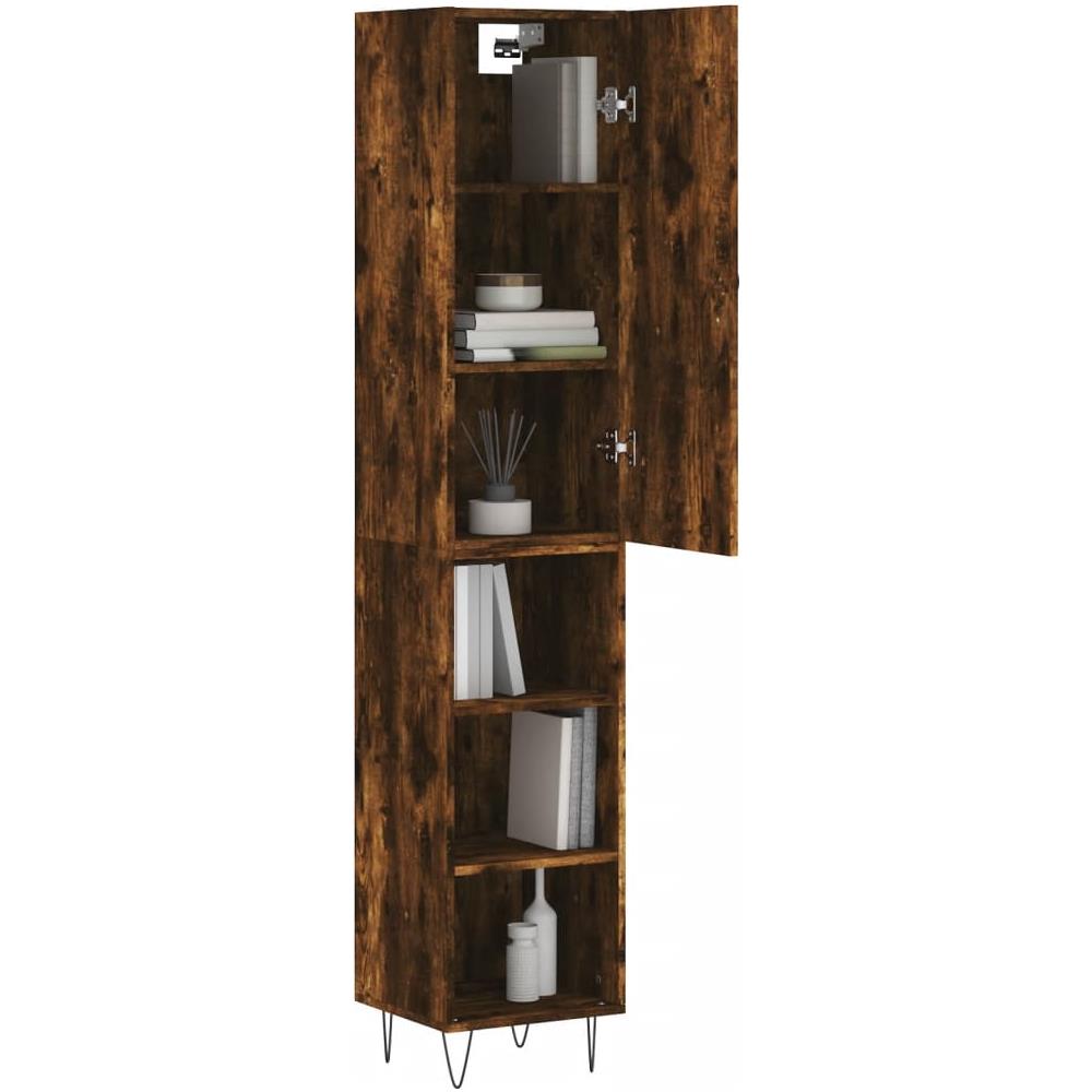 Credenza Rovere Fumo 34,5x34x180 Cm In Legno Multistrato - Foto 3