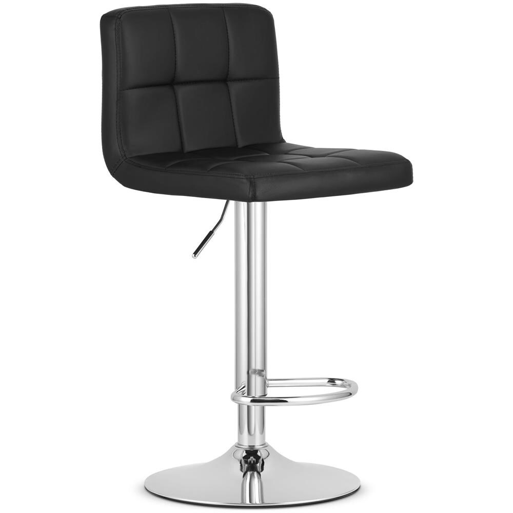 Sgabello girevole HAXU - Ecopelle nera / Base cromata x 2 - Foto 2