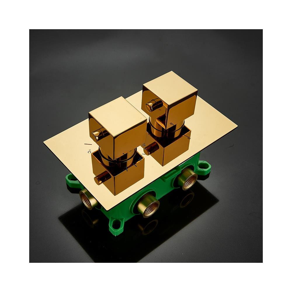 Set miscelatore doccia, Blackswan, tipo M195, modello oro lucido, 2 vie e termostato, misura 30 cm - Foto 2