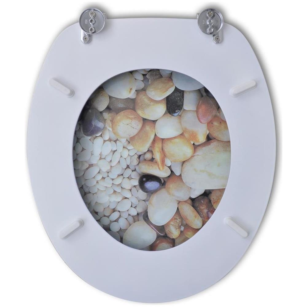 Coperchio Da Toilette In Mdf Con Modello Ghiaia - Foto 19