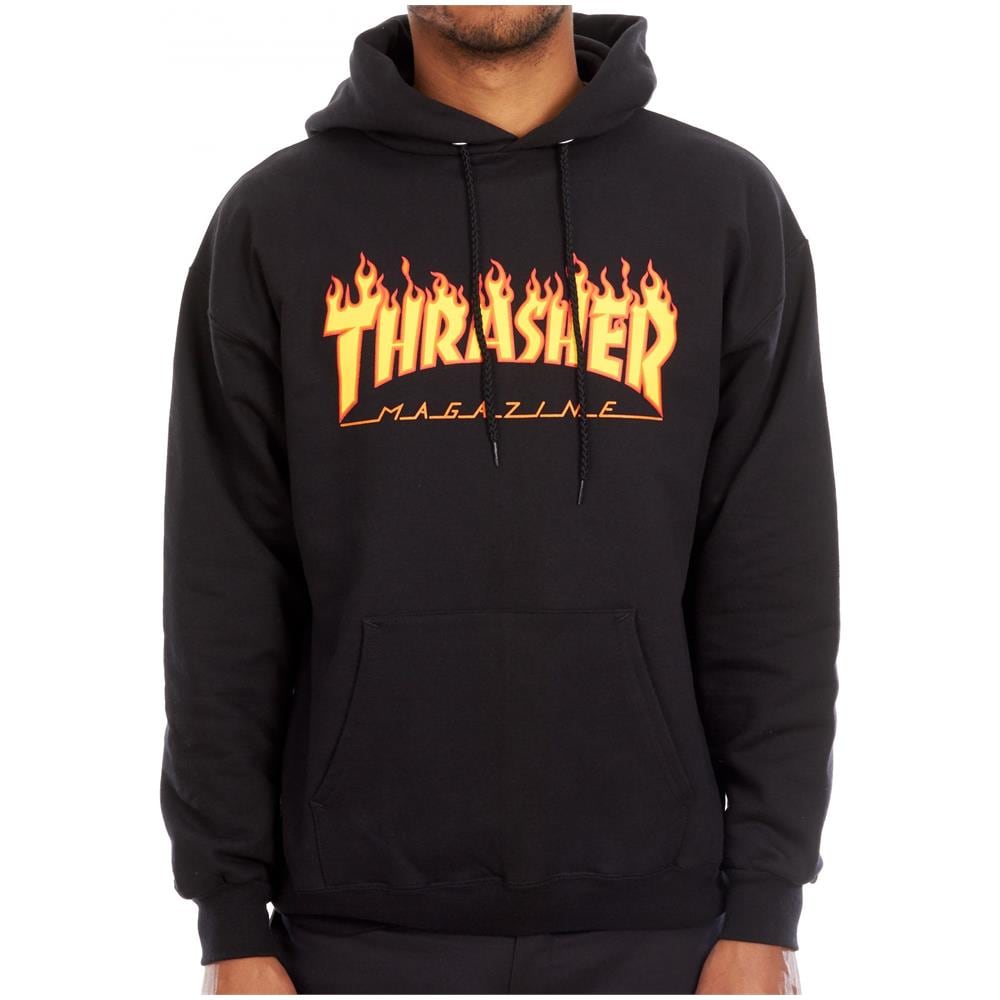 Felpa Con Cappuccio Flame Logo Nero (m, Nero) - Foto 2