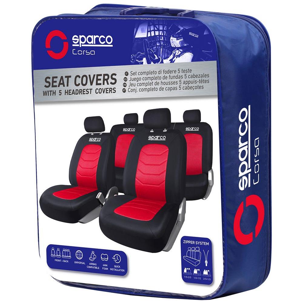 Set Completo Spc1019 Di Coprisedili Universali Auto Nero /rosso Righe - Foto 4