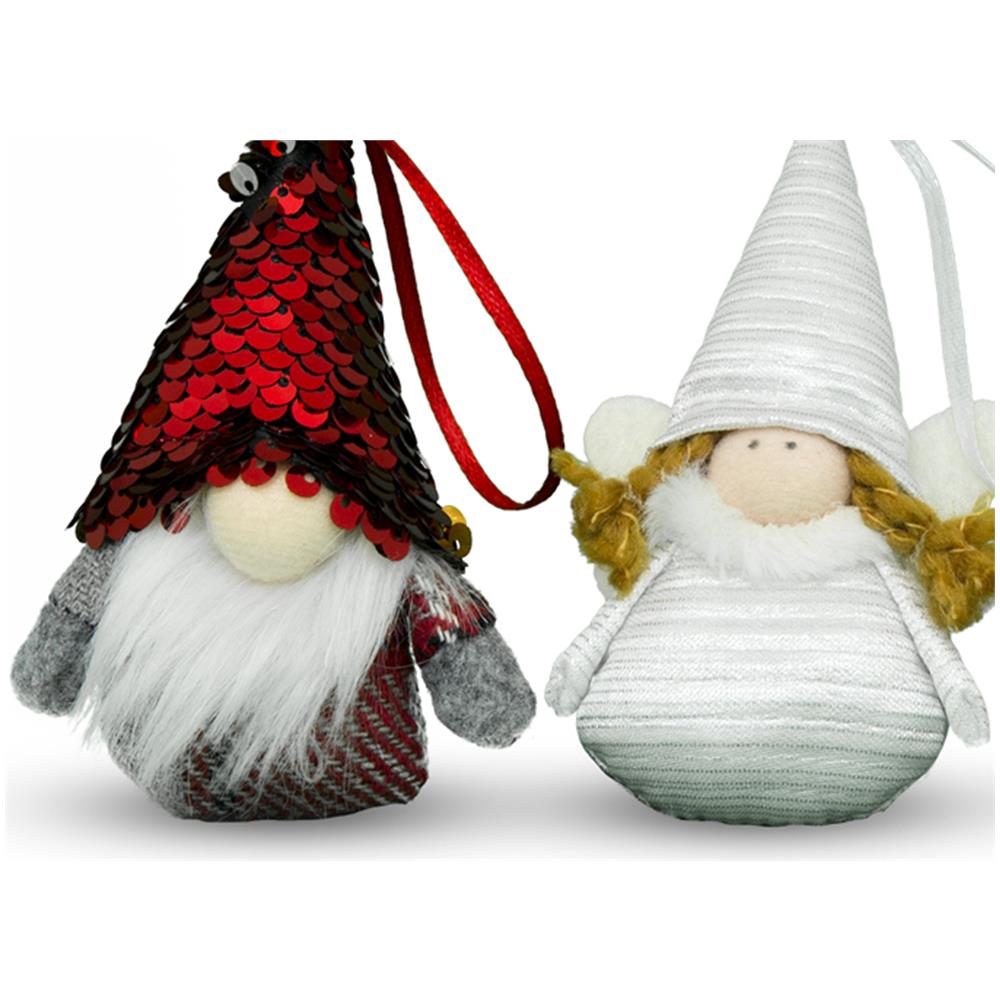 Set 12-24 Pezzi Addobbi Decorazione Albero Natale Gnomo Elfo E Fatine 10 Cm 24 Pezzi Gnomi-fatine - Foto 5