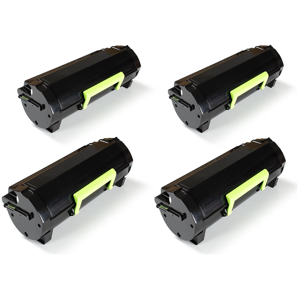 Toner 4 Cartucce Nero 4x 5000 Pagine Sostituisce Lexmark 50f0ha0, 502ha, 50f2h00, 502h, 50f2h0e, 502he Toner Per Lexmark Ms310d, Ms310dn, Ms410d, Ms410dn, Ms510dn, Ms610dn, Ms610de, M - Foto 1
