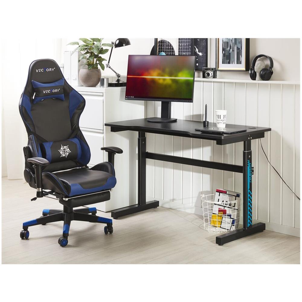 Scrivania Da Gaming Regolabile E Luci Led Rgb 120 X 60 Cm Nero Durbin - Foto 2