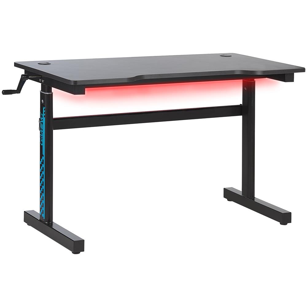 Scrivania Da Gaming Regolabile E Luci Led Rgb 120 X 60 Cm Nero Durbin - Foto 1