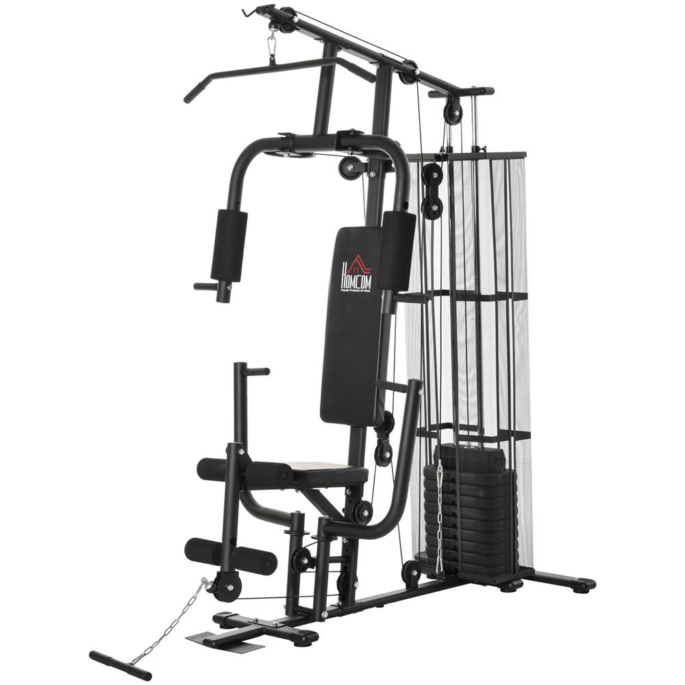 Stazione Fitness Multifunzione Palestra Per Allenamento A Casa E Professionale, Acciaio 150x110x210cm Nero - Foto 1