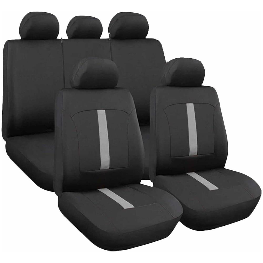 Coprisedili Universali Poliestere 2 Zip Schienali Posteriore Grigio - Mod. C - Foto 1