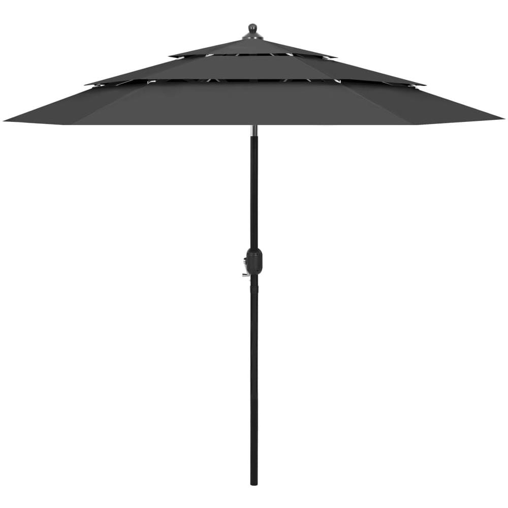 Ombrellone a 3 Livelli con Palo in Alluminio Antracite 2,5 m - Foto 1