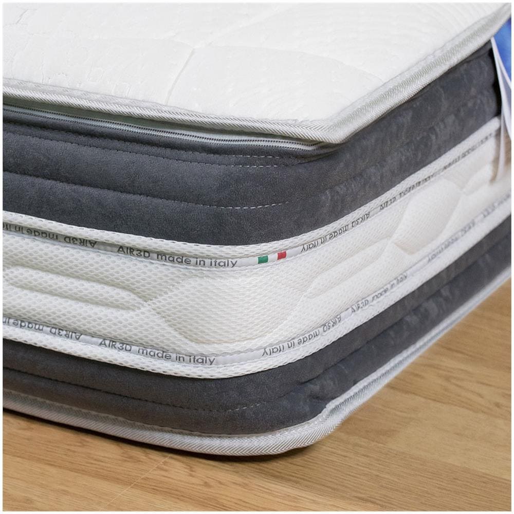 Materasso A 1200 Molle Insacchettate E Memory Fresh Sfoderabile California Piazza E Mezza 120x190 Con Fodera In Thermofibra E Carbonio - Foto 2