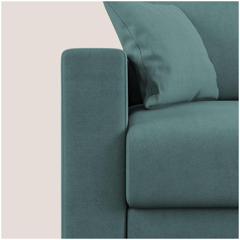 Kafka Divano Letto Angolare In Morbido Tessuto Impermeabile T02 Petrolio 262 Cm Destro (mat. 120x197) - Foto 6