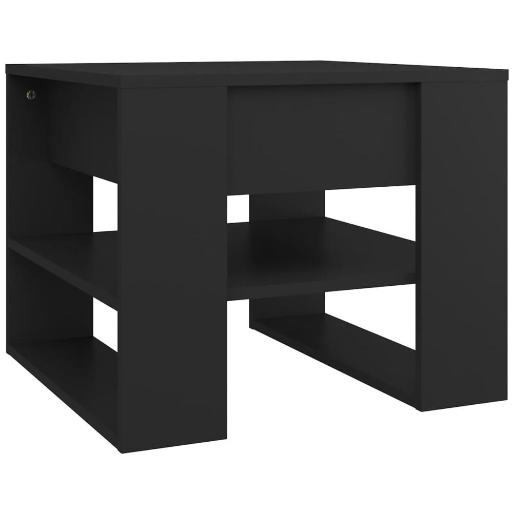 Tavolino Da Salotto Nero 55,5x55x45 Cm In Legno Multistrato - Foto 1