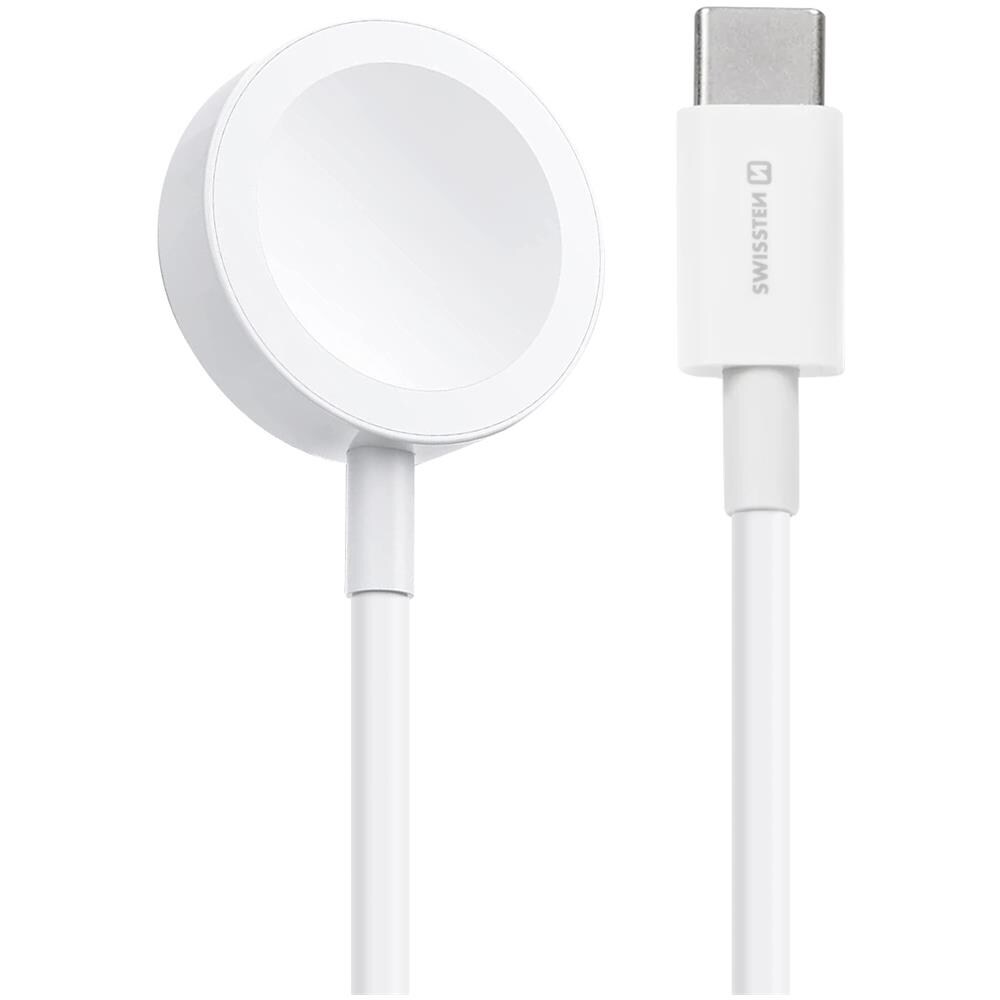 Cavo Magnetico Per Apple Watch Potenza 3w Connettore Usb-c 1,2m Swissten Bianco - Foto 1