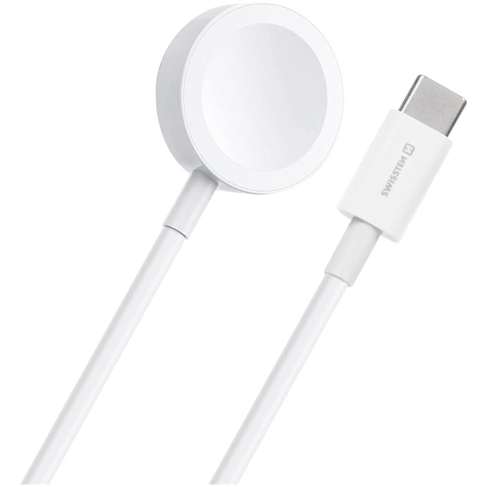 Cavo Magnetico Per Apple Watch Potenza 3w Connettore Usb-c 1,2m Swissten Bianco - Foto 5