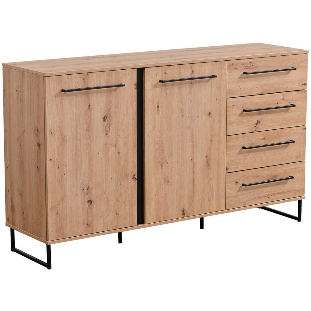 Dodo - Credenza Con 2 Ante E 4 Cassetti Colore Rovere - Foto 1
