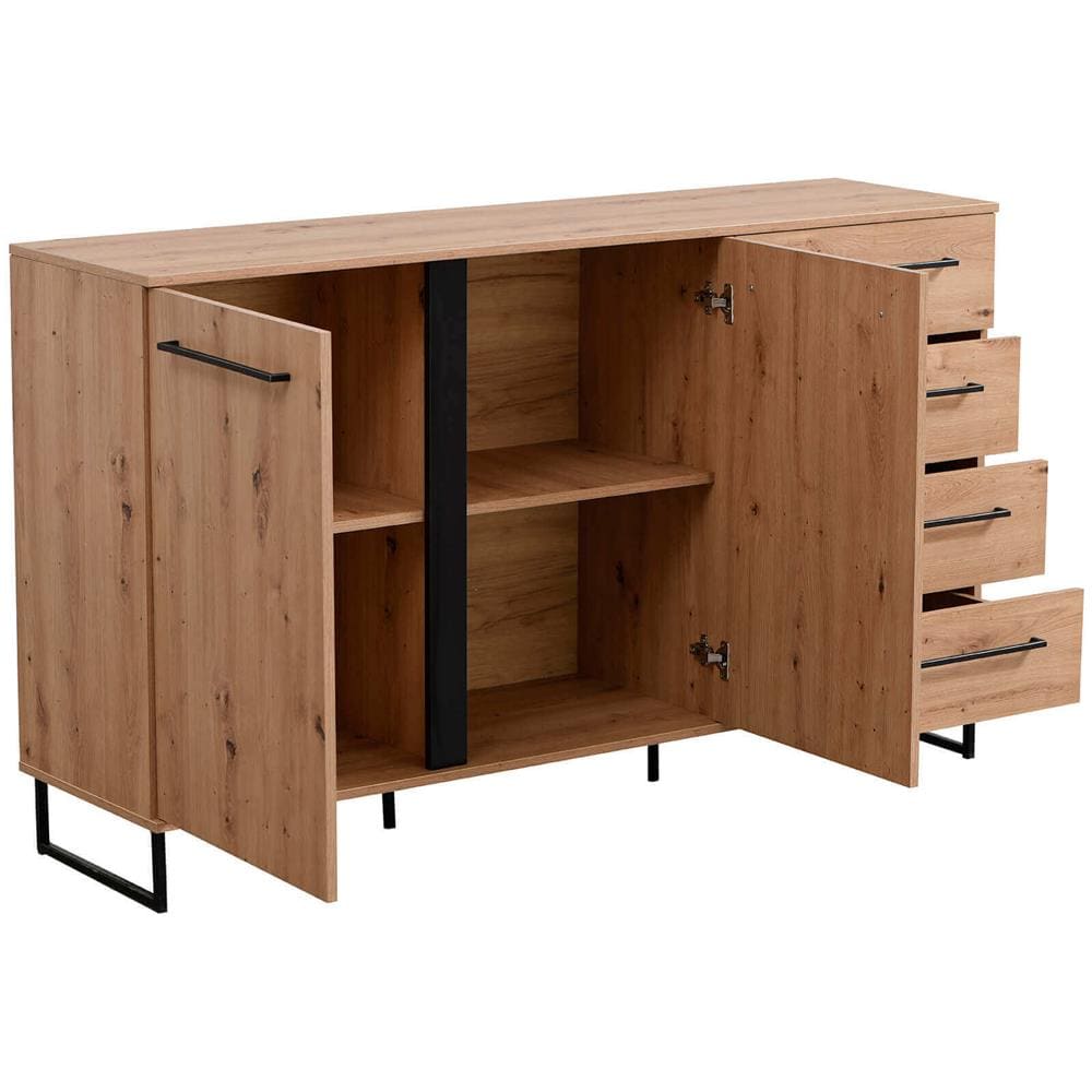 Dodo - Credenza Con 2 Ante E 4 Cassetti Colore Rovere - Foto 4