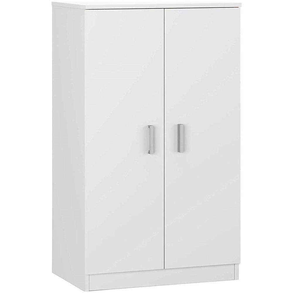 Armadio Multiuso Norwalk, Armadio Portascarpe A 2 Ante, Mobile Basso Con 6 Ripiani, Scarpiera Bassa Moderna, 75x36h101 Cm, Bianco - Foto 2