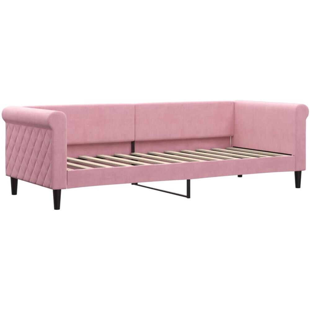 Letto Da Giorno Rosa 80x200 Cm In Velluto - Foto 1
