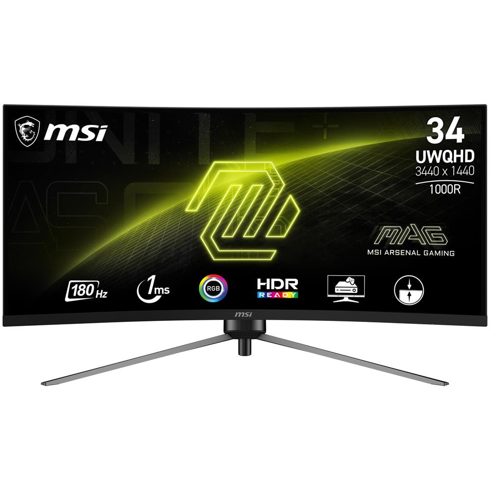Monitor 34" LED VA Curvo Gaming MAG 345CQRDE Ultra Wide Dual Quad HD 3440 x 1440 Pixel Tempo di Risposta 1 ms Frequenza di Aggiornamento 180 (Hz) - Foto 1