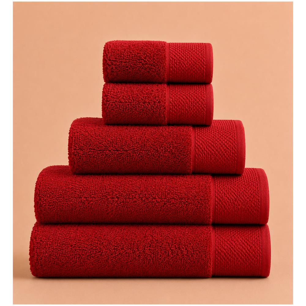 Set Asciugamani in Spugna - L’Eccellenza nel Tuo Bagno | SOFFICE - TRUE RED / ROSSO - Foto 1