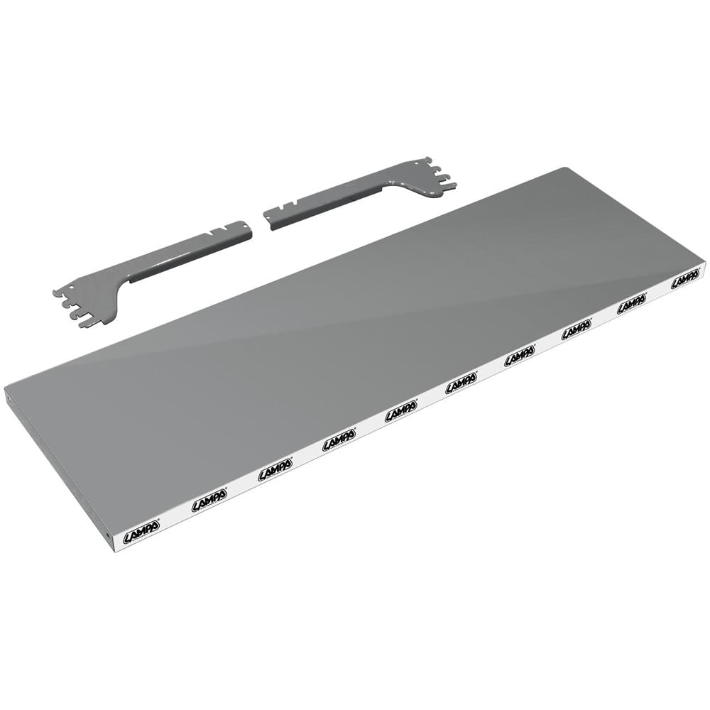Ripiano Grigio Per Scaffali Lineari A Doghe Neri - 100x33 Cm - Foto 1