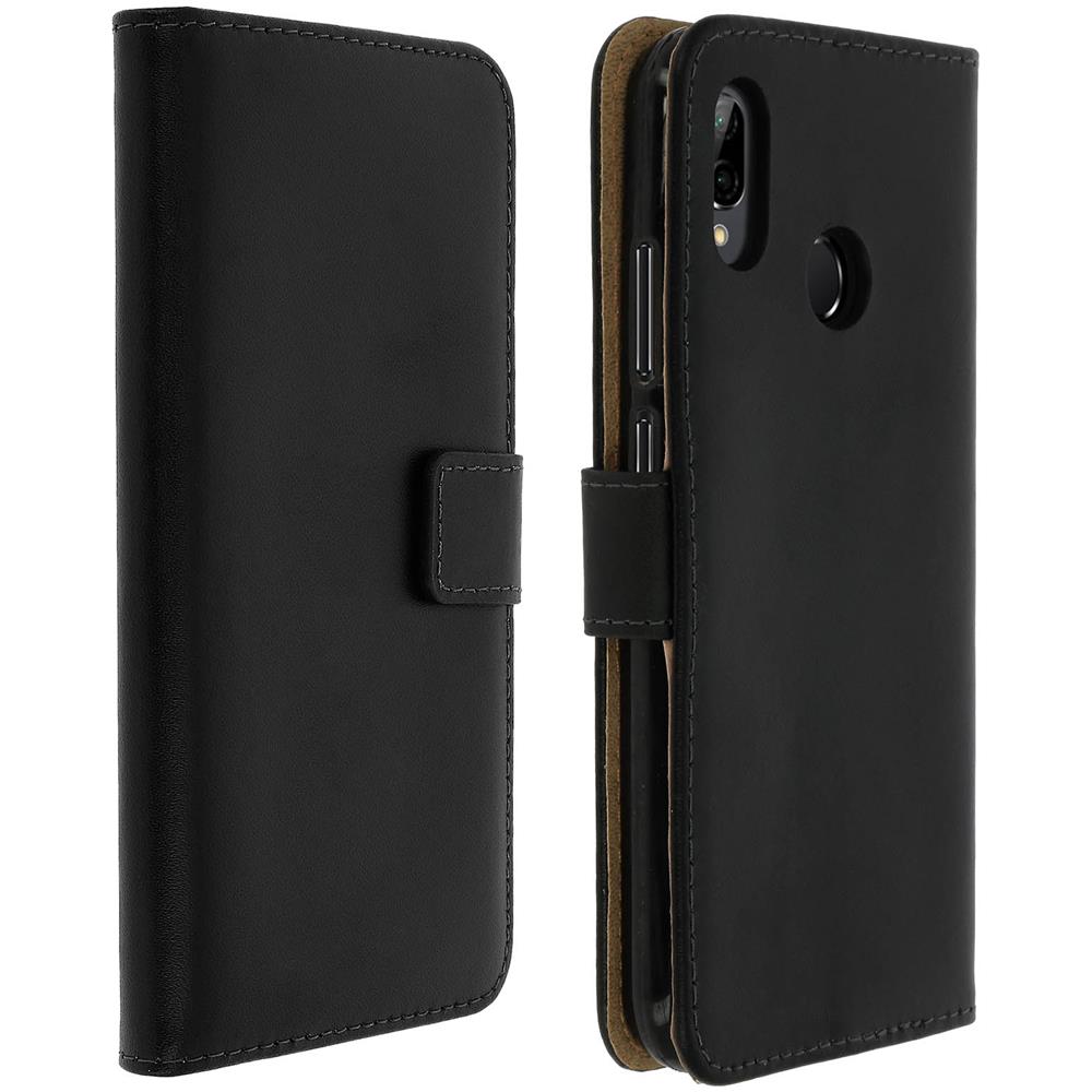 Custodia Huawei P20 Lite In Pelle Portafoglio Sportellino Cover Silicone Nera - Foto 1