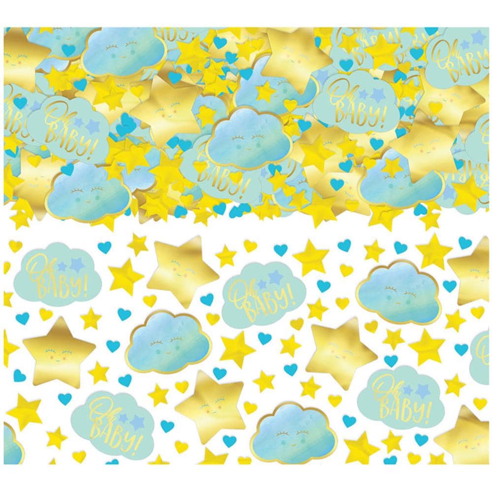 Amscan - Coriandoli Da Tavola Oh Baby Blu E Oro - Foto 1