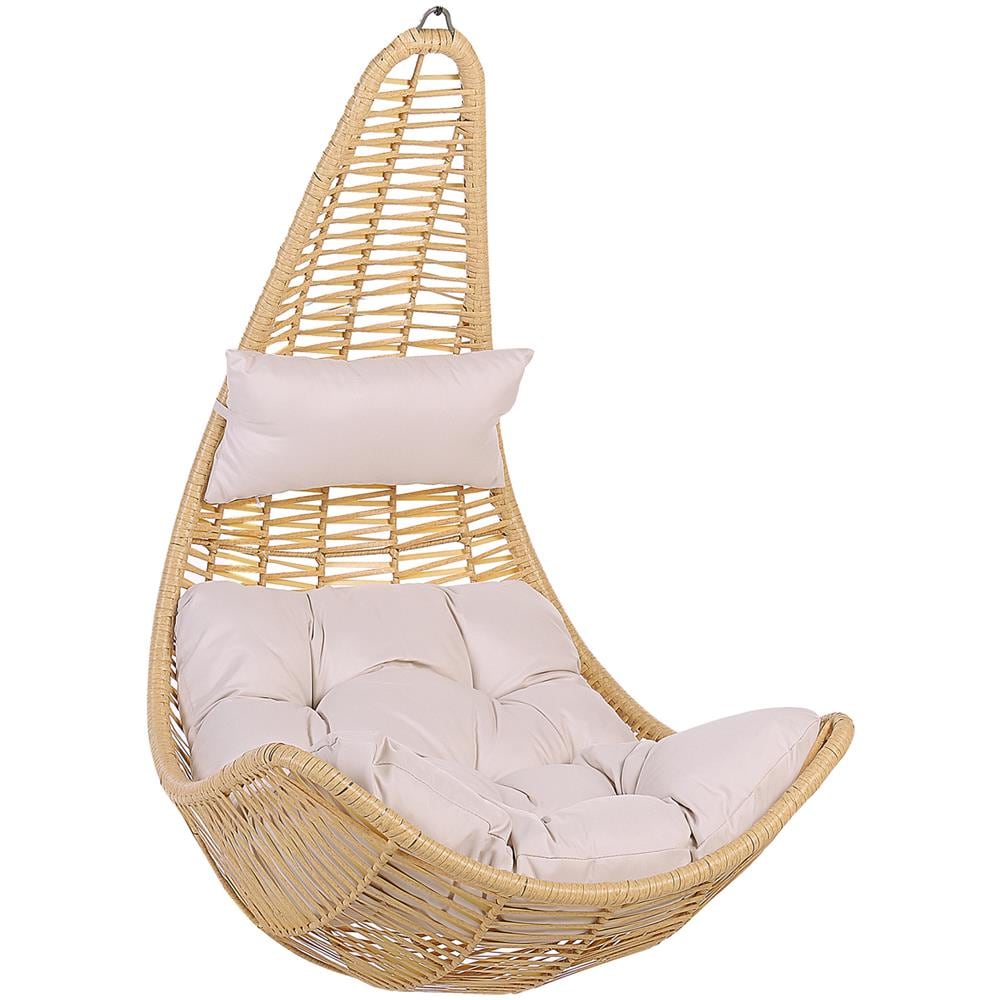 Sedia Sospesa In Rattan Beige Atri Ii - Foto 1