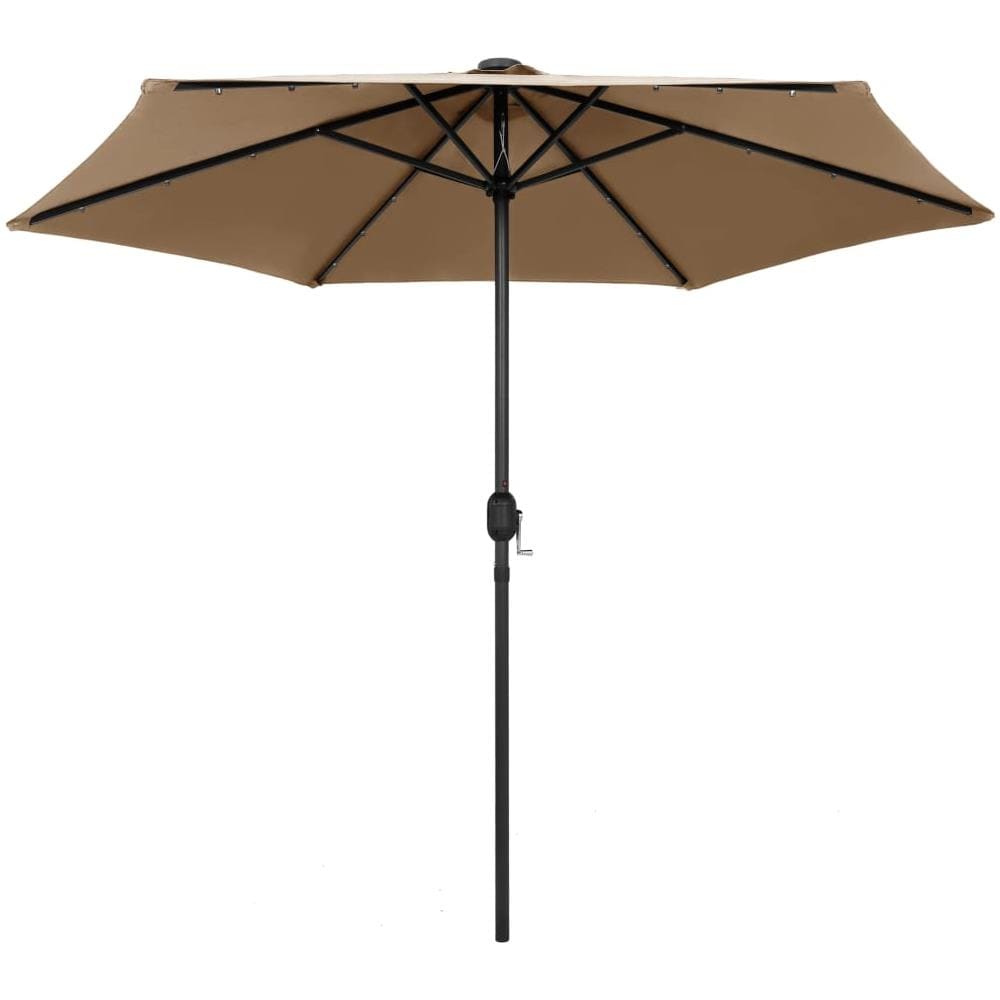 Ombrellone con Luci a LED e Palo Alluminio 270 cm Grigio Talpa - Foto 2