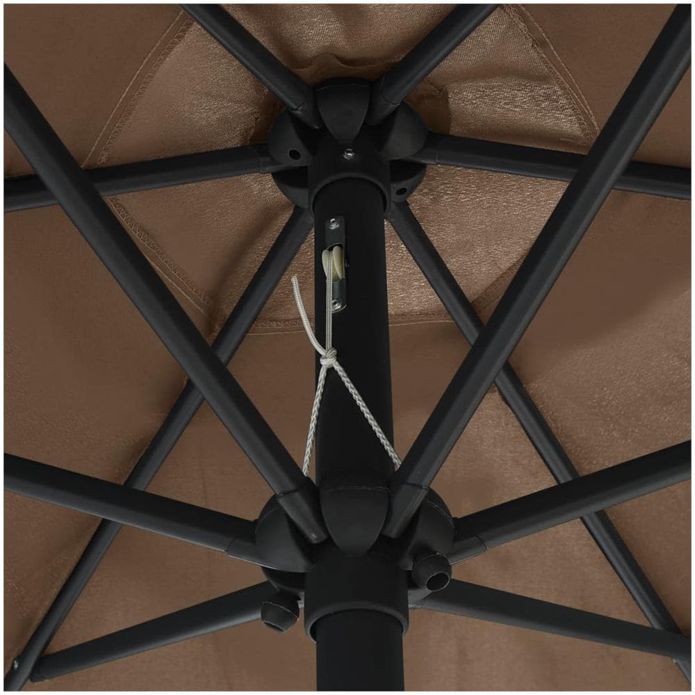 Ombrellone con Luci a LED e Palo Alluminio 270 cm Grigio Talpa - Foto 3