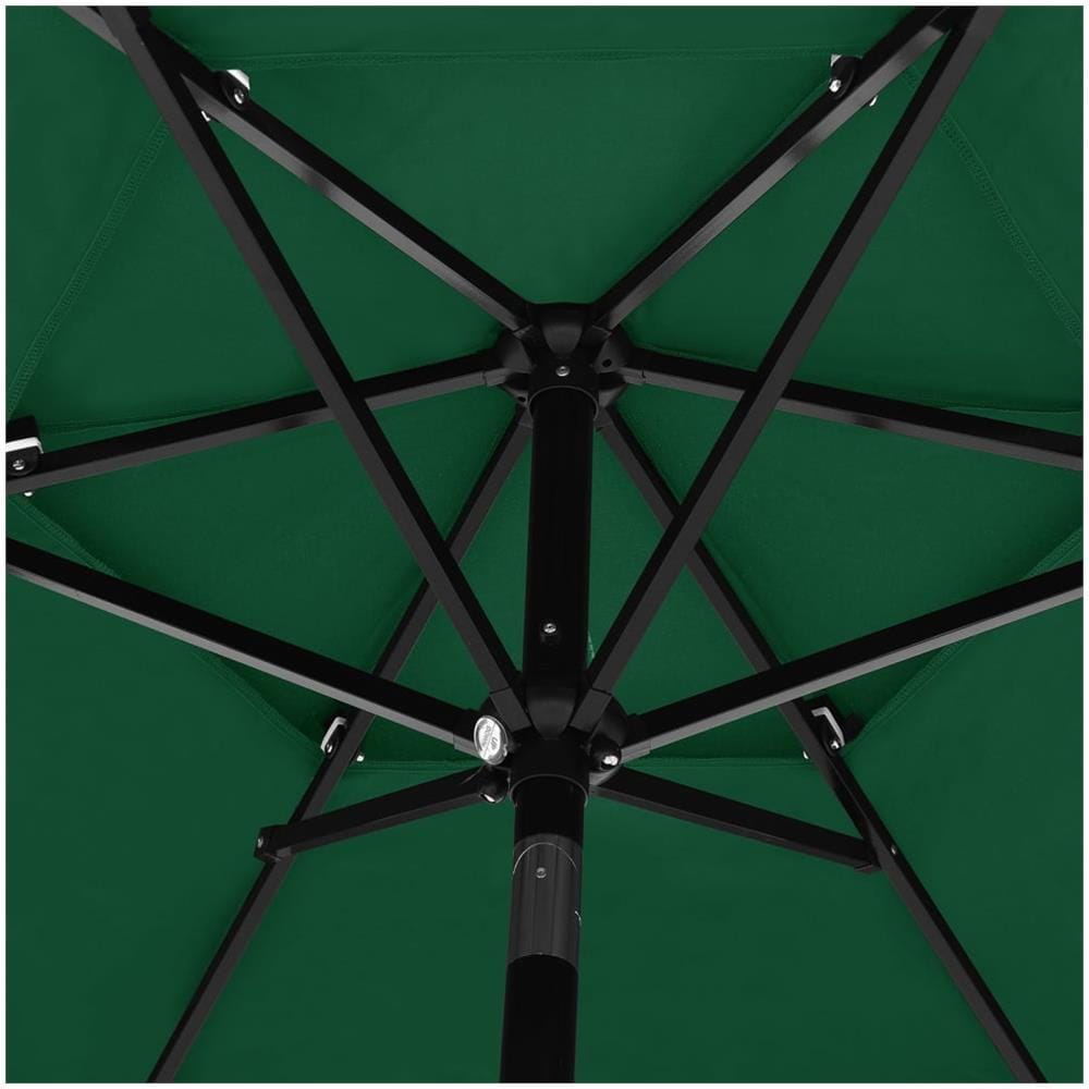 Ombrellone a 3 Livelli con Palo in Alluminio Verde 2,5 m - Foto 2