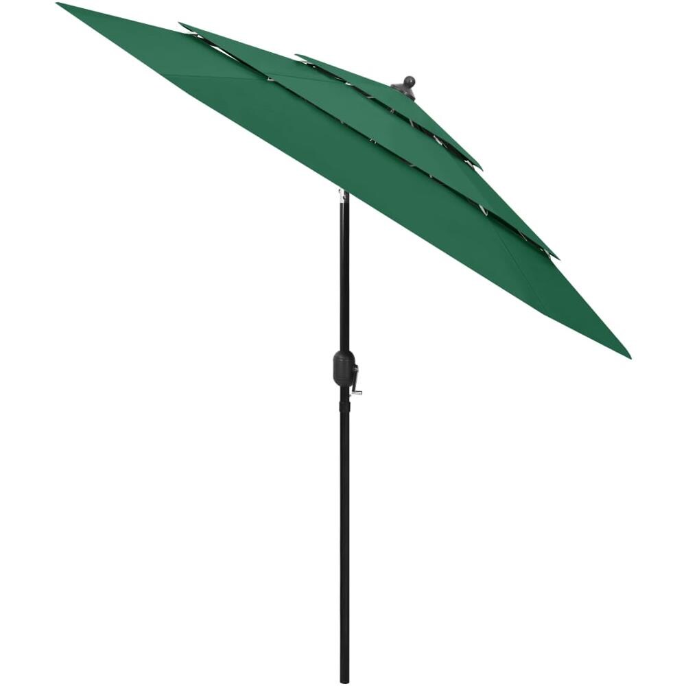 Ombrellone a 3 Livelli con Palo in Alluminio Verde 2,5 m - Foto 3